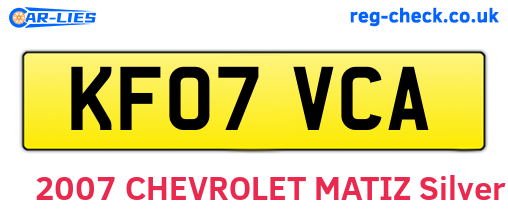KF07VCA are the vehicle registration plates.