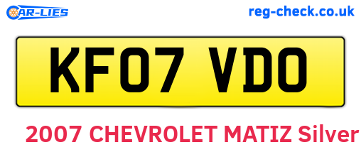 KF07VDO are the vehicle registration plates.