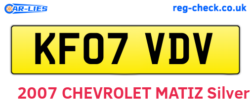 KF07VDV are the vehicle registration plates.
