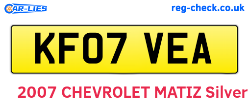 KF07VEA are the vehicle registration plates.