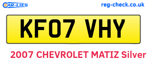 KF07VHY are the vehicle registration plates.