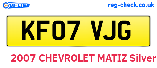 KF07VJG are the vehicle registration plates.