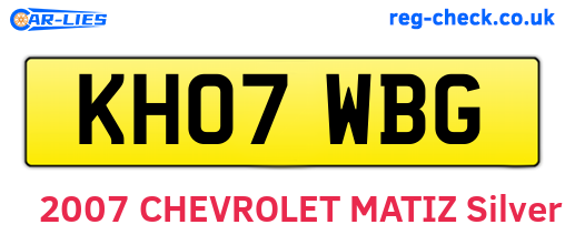 KH07WBG are the vehicle registration plates.