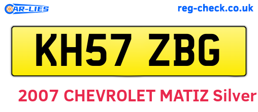 KH57ZBG are the vehicle registration plates.