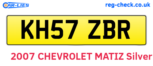 KH57ZBR are the vehicle registration plates.