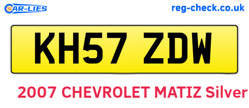 KH57ZDW are the vehicle registration plates.