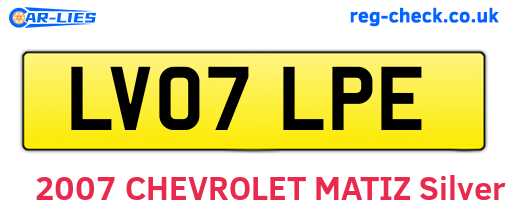 LV07LPE are the vehicle registration plates.