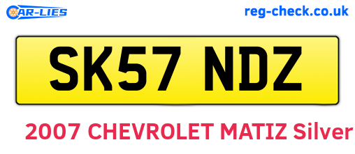 SK57NDZ are the vehicle registration plates.