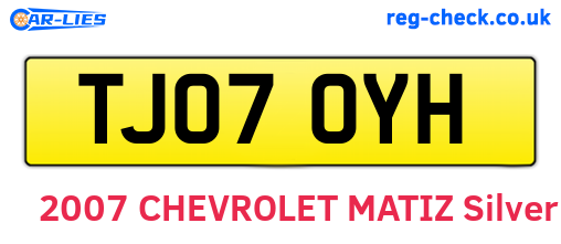 TJ07OYH are the vehicle registration plates.