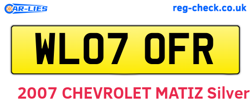 WL07OFR are the vehicle registration plates.