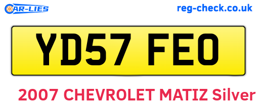 YD57FEO are the vehicle registration plates.