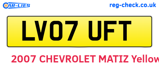 LV07UFT are the vehicle registration plates.