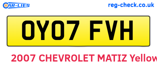 OY07FVH are the vehicle registration plates.