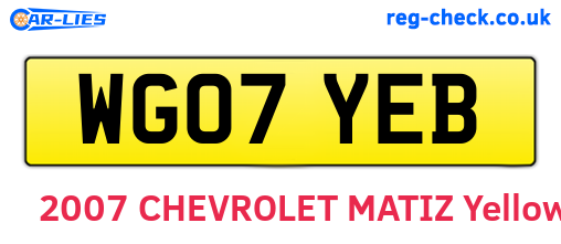 WG07YEB are the vehicle registration plates.