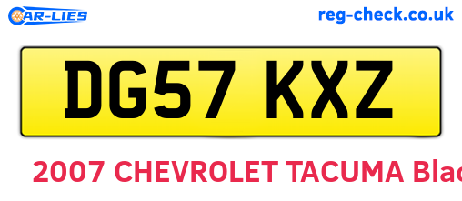 DG57KXZ are the vehicle registration plates.