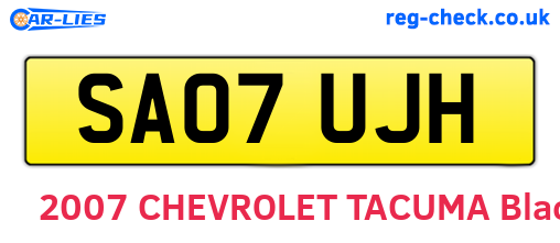 SA07UJH are the vehicle registration plates.