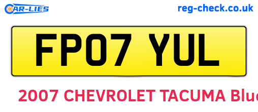 FP07YUL are the vehicle registration plates.