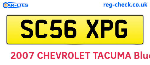 SC56XPG are the vehicle registration plates.