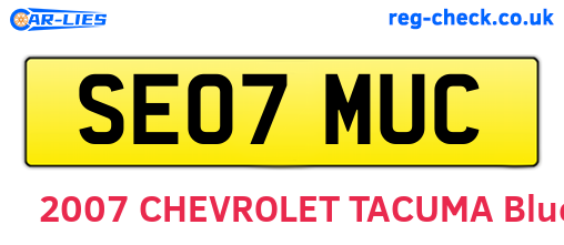 SE07MUC are the vehicle registration plates.
