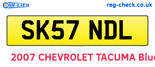 SK57NDL are the vehicle registration plates.