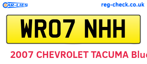 WR07NHH are the vehicle registration plates.