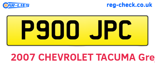 P900JPC are the vehicle registration plates.