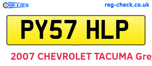 PY57HLP are the vehicle registration plates.