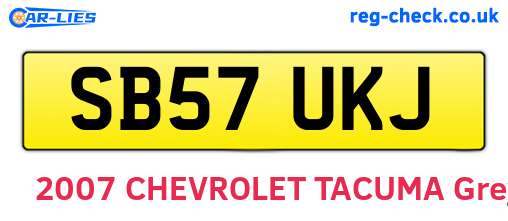 SB57UKJ are the vehicle registration plates.