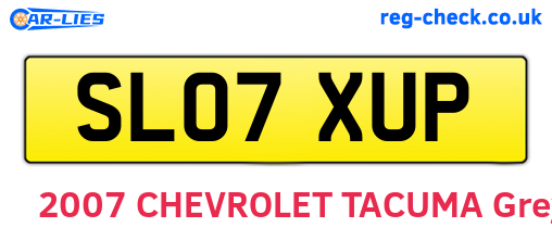 SL07XUP are the vehicle registration plates.