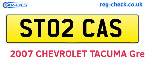 ST02CAS are the vehicle registration plates.