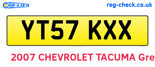 YT57KXX are the vehicle registration plates.