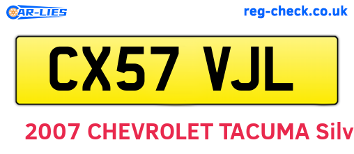 CX57VJL are the vehicle registration plates.