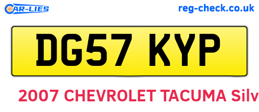 DG57KYP are the vehicle registration plates.
