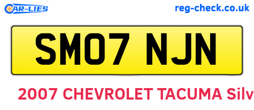 SM07NJN are the vehicle registration plates.