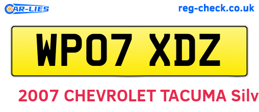 WP07XDZ are the vehicle registration plates.