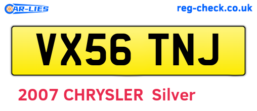 VX56TNJ are the vehicle registration plates.