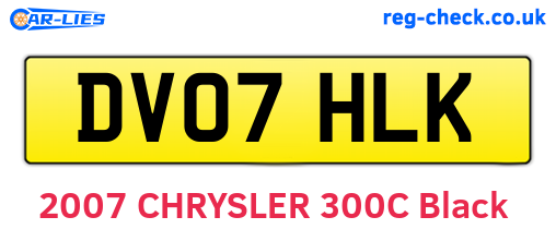 DV07HLK are the vehicle registration plates.