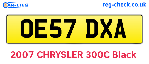 OE57DXA are the vehicle registration plates.