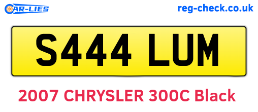 S444LUM are the vehicle registration plates.