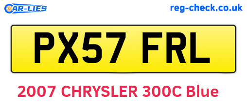 PX57FRL are the vehicle registration plates.
