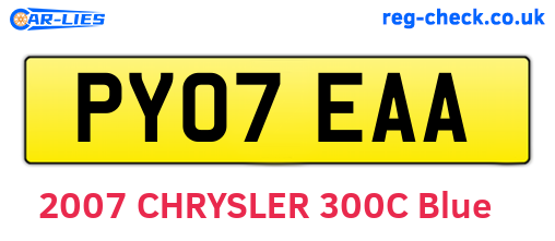PY07EAA are the vehicle registration plates.