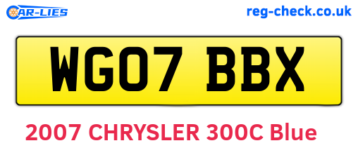 WG07BBX are the vehicle registration plates.
