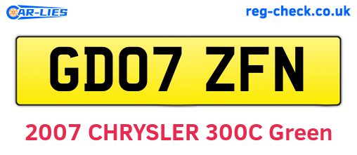 GD07ZFN are the vehicle registration plates.