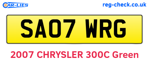 SA07WRG are the vehicle registration plates.
