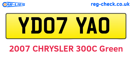 YD07YAO are the vehicle registration plates.
