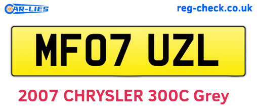 MF07UZL are the vehicle registration plates.