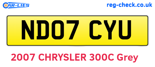 ND07CYU are the vehicle registration plates.