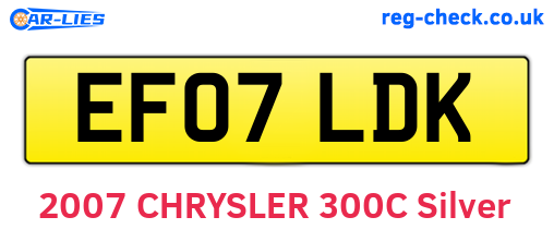 EF07LDK are the vehicle registration plates.