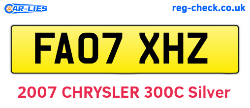 FA07XHZ are the vehicle registration plates.