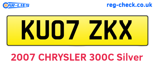 KU07ZKX are the vehicle registration plates.